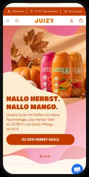 JUIZY WOW: Shopify-Shop auf dem Smartphone
