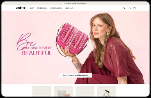 ZOÉ LU: Shopify-Shop auf dem Desktop