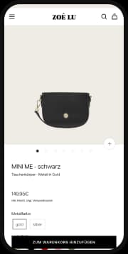ZOÉ LU: Produktseite auf dem Smartphone